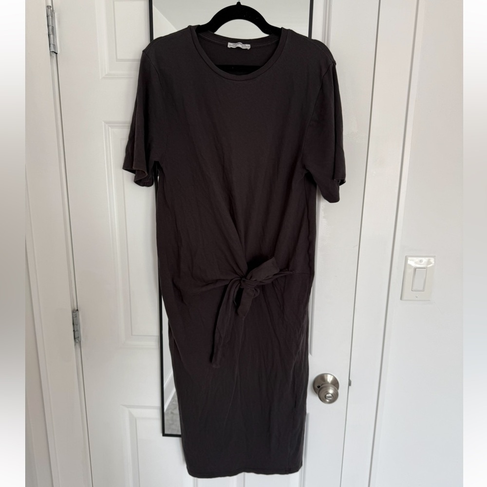 Zara tie-front shirt midi dress